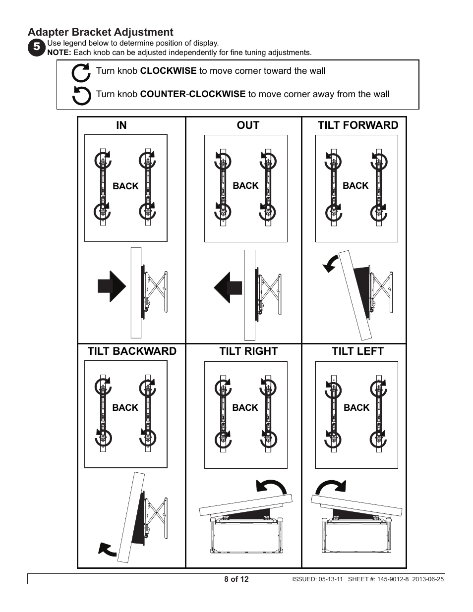 Down | Peerless-AV DS-VW765-POR - Installation User Manual | Page 8 / 12