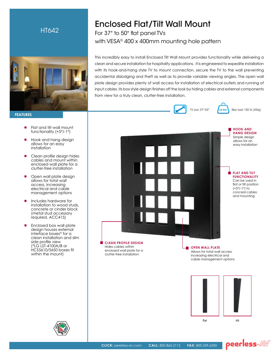 Peerless-AV HT642  - Sell Sheet User Manual | 2 pages