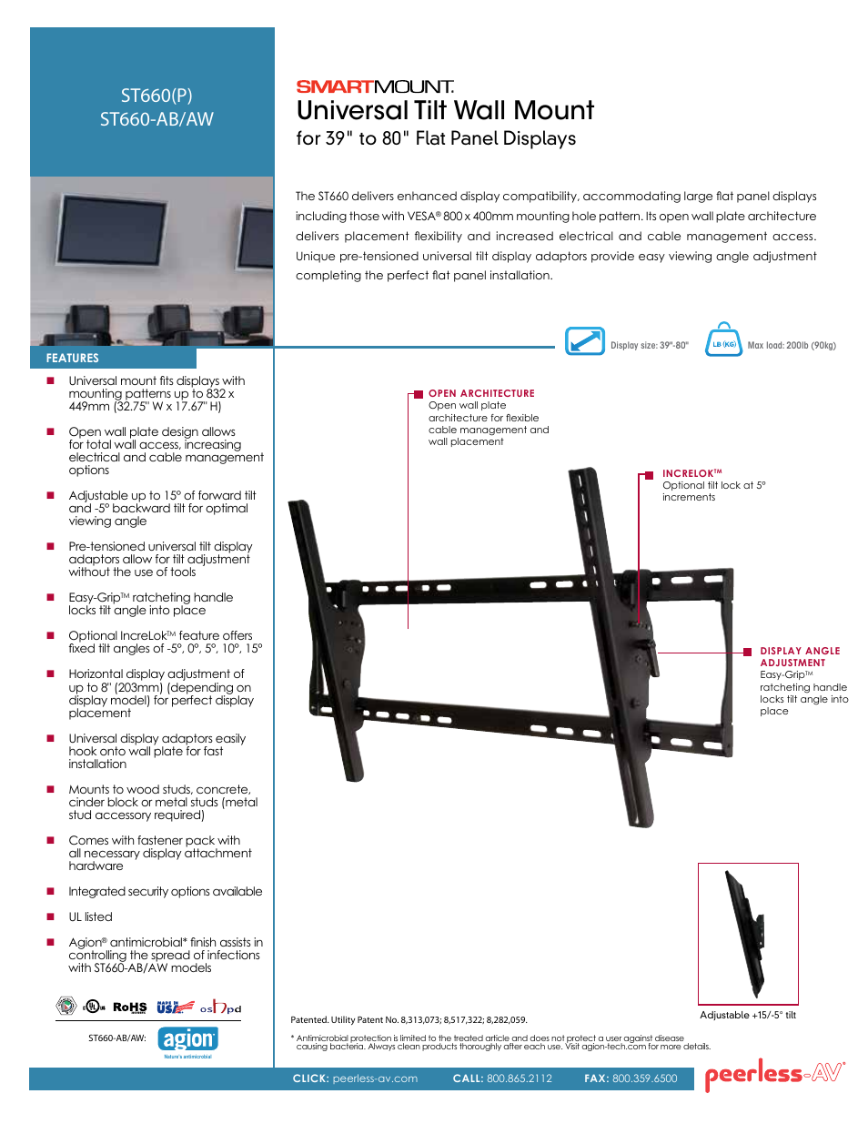 Peerless-AV ST660P  - Sell Sheet User Manual | 2 pages