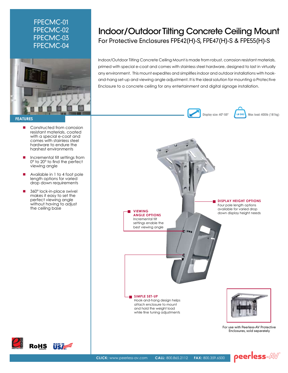 Peerless-AV FPECMC-04  - Sell Sheet User Manual | 2 pages