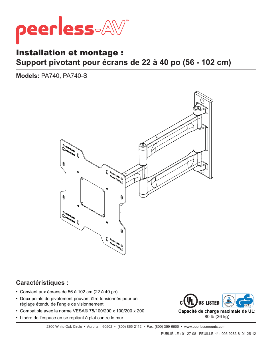 Peerless-AV PA740 - Installation User Manual | Page 23 / 46