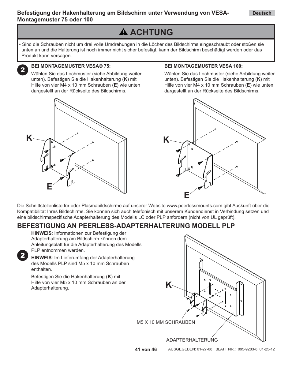 Peerless-AV PA740 - Installation User Manual | Page 41 / 46
