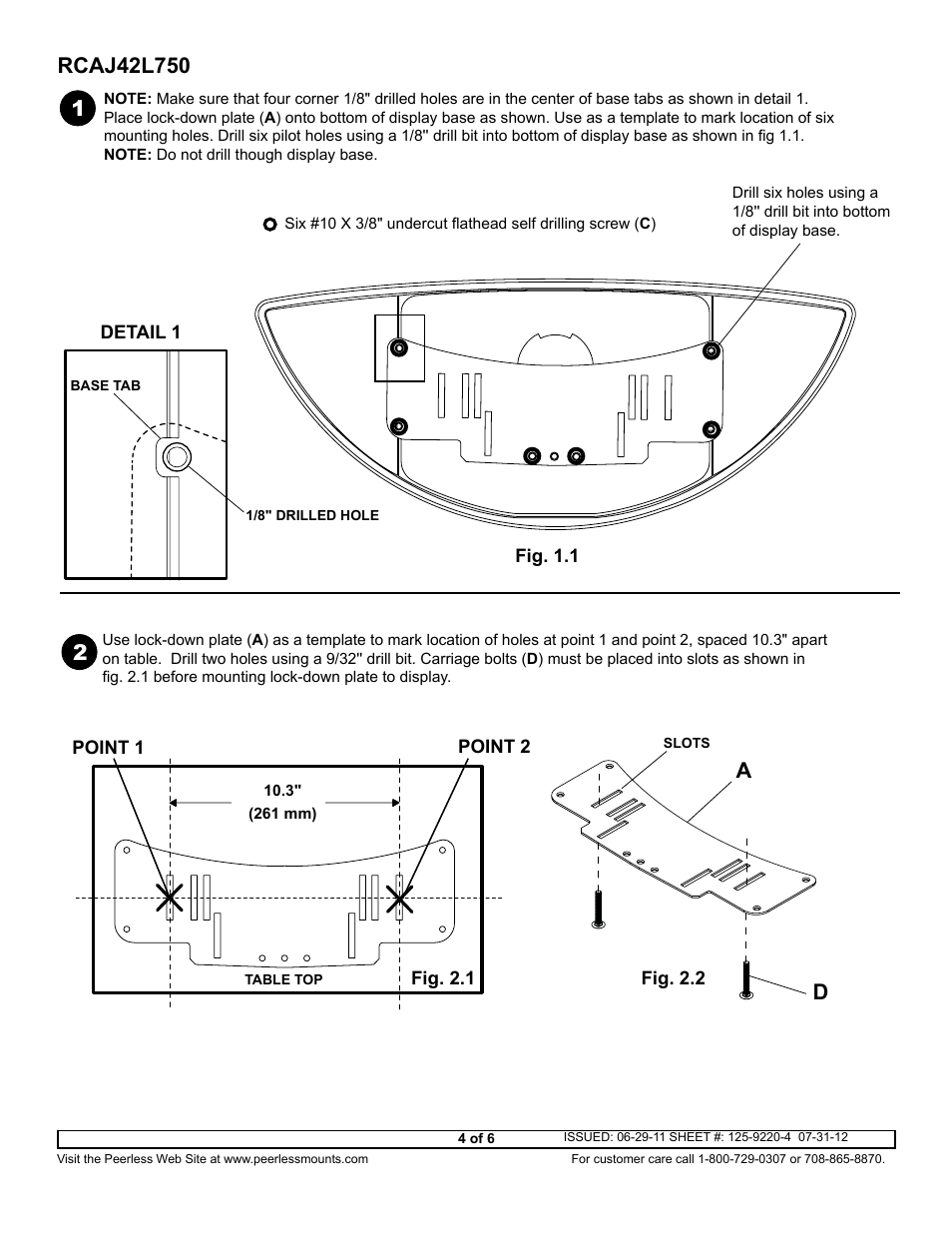 Ad 2 | Peerless-AV HLG440-RCA-Q10 - Installation User Manual | Page 4 / 6