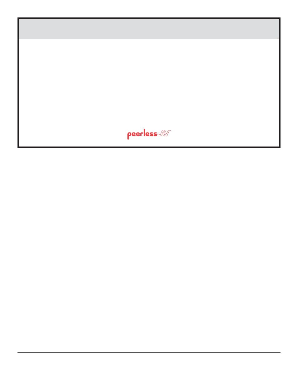 Limited five-year warranty | Peerless-AV SS560F - Installation User Manual | Page 9 / 9