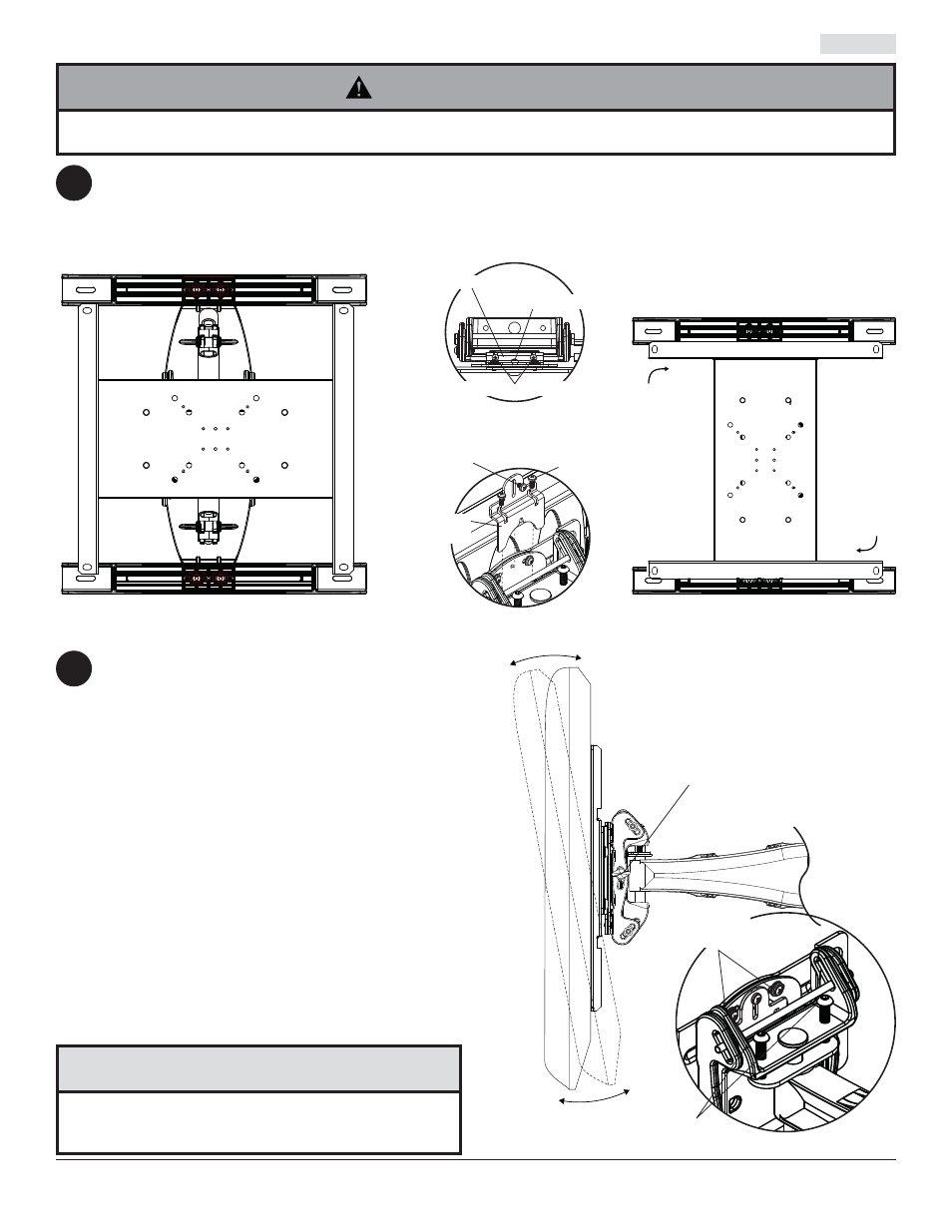Advertencia, Precaución, Ajuste de la pantalla plana 5 fi g. 5.1 6 | Detalle 2, Vista superior vista trasera | Peerless-AV SA761P - Installation User Manual | Page 18 / 32