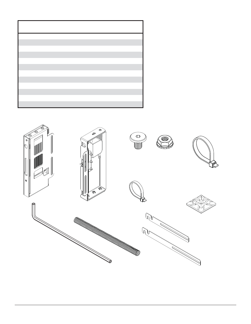 Parts list, Be c | Peerless-AV HDS-IWK-200 - Installation User Manual | Page 3 / 24
