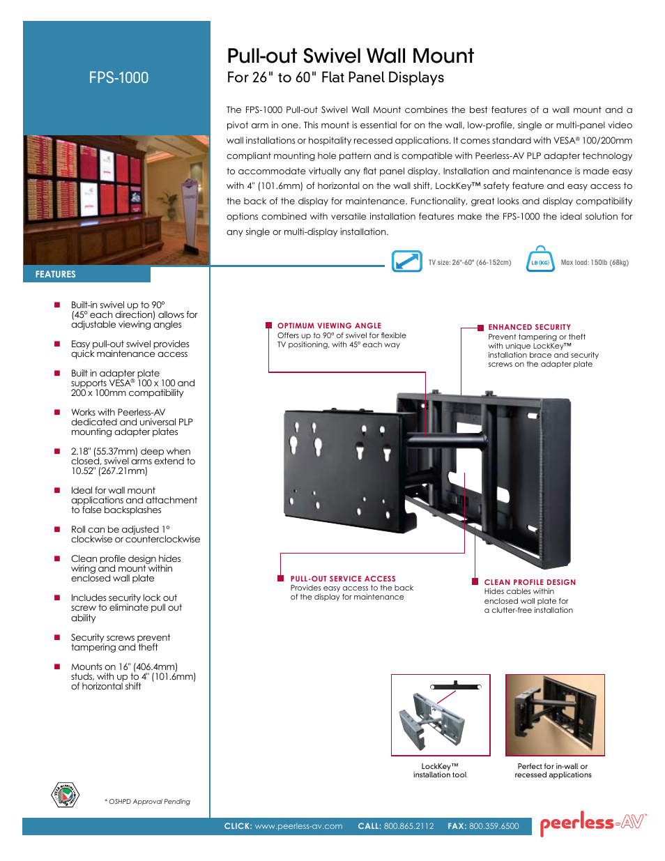 Peerless-AV FPS-1000  - Sell Sheet User Manual | 2 pages