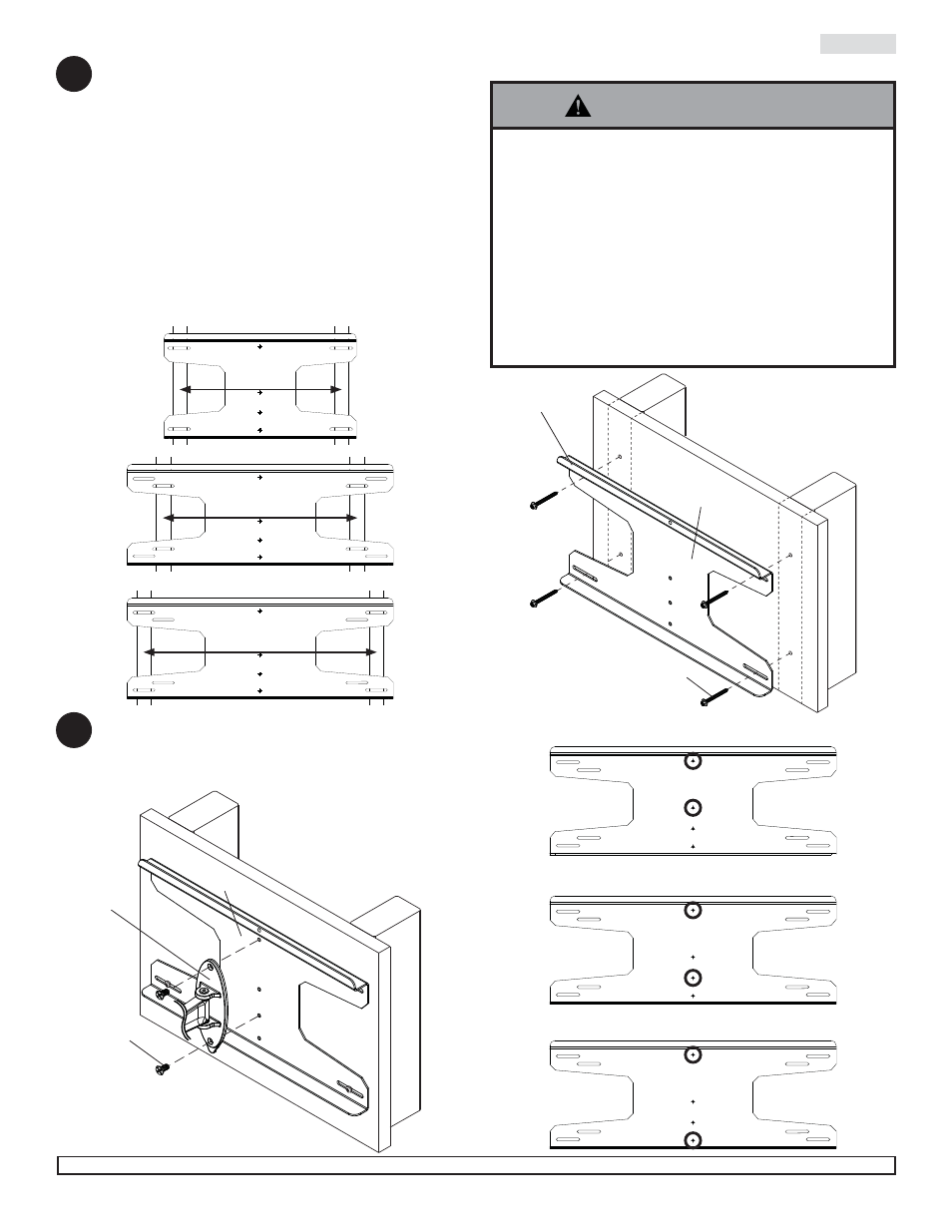 Advertencia, Ab a, Fíjela la montaje a la placa de pared | Peerless-AV WSP701 - Installation User Manual | Page 4 / 6