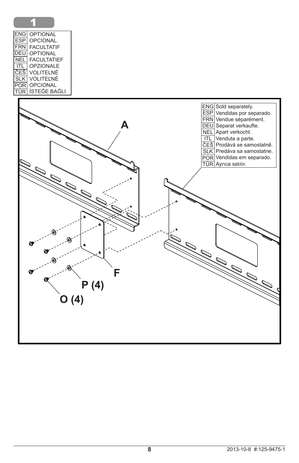 1o (4) p (4) f a | Peerless-AV DS-MB642L - Installation User Manual | Page 8 / 24
