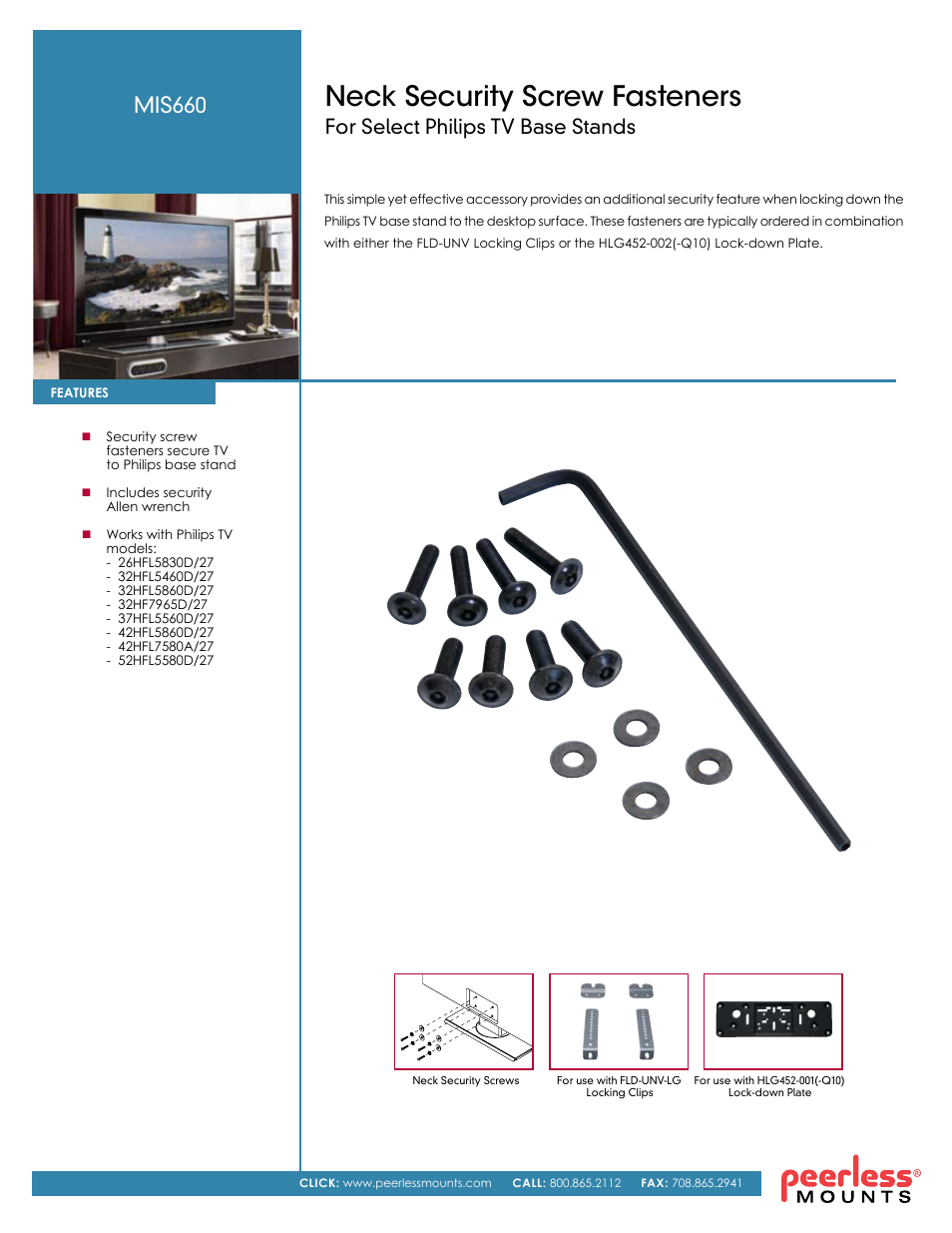 Peerless-AV MIS660  - Sell Sheet User Manual | 2 pages