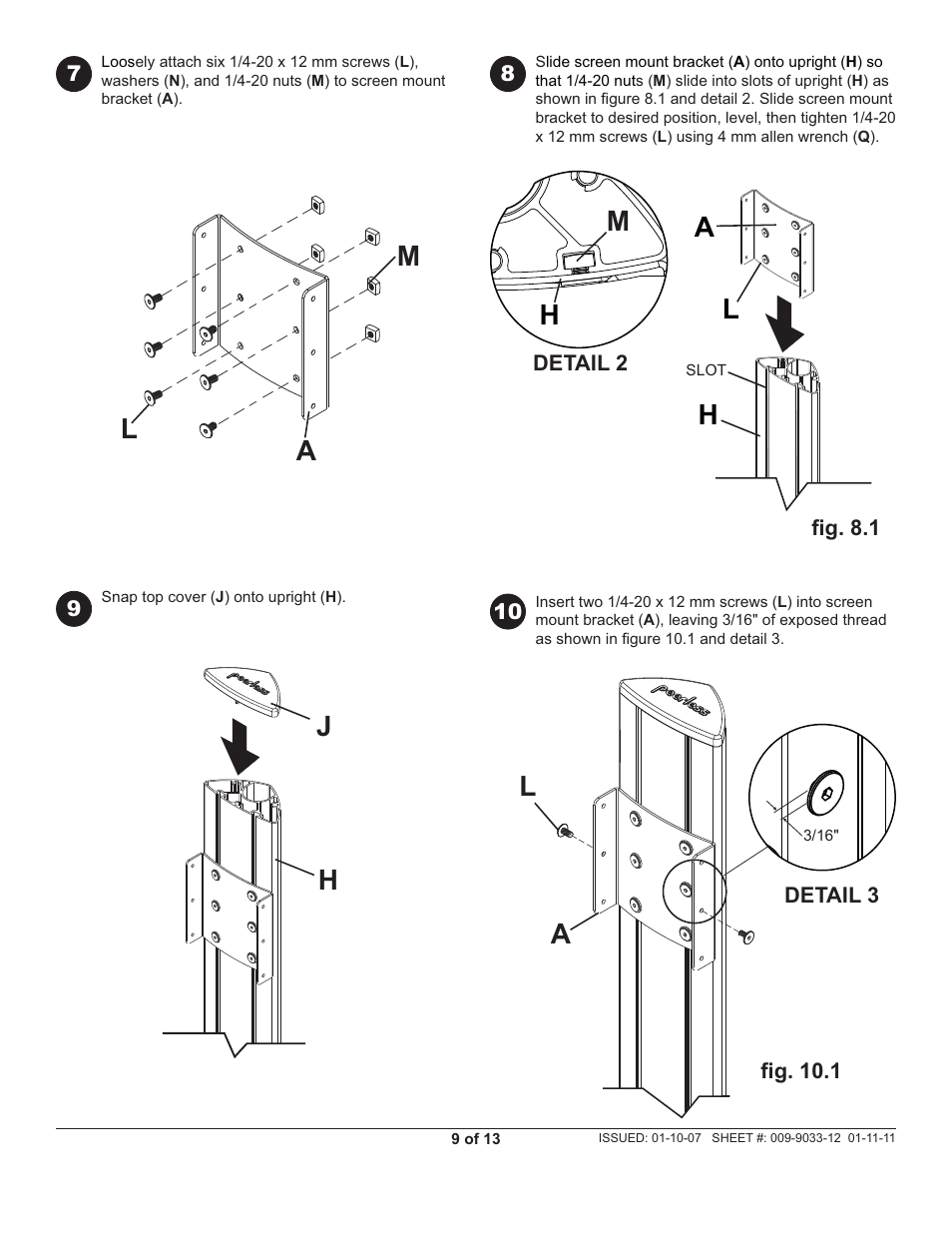 La m a h | Peerless-AV SR1G - Installation User Manual | Page 9 / 13