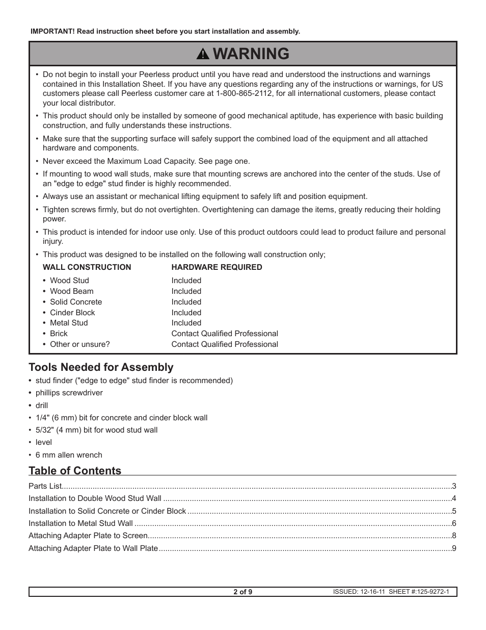 Peerless-AV DST660 - Installation User Manual | Page 2 / 9