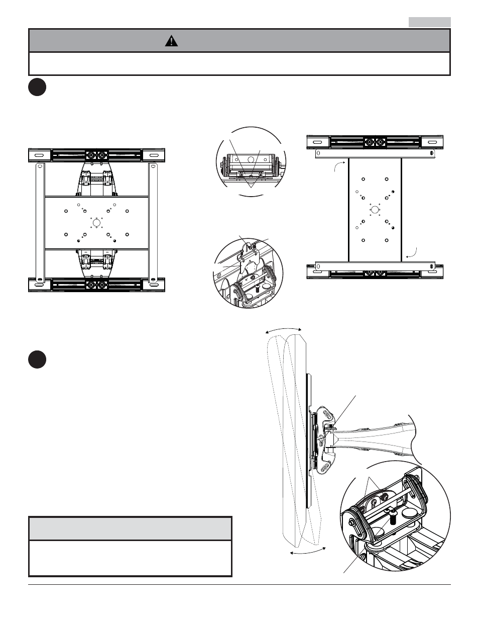 Avertissement, Prudence, Fi g. 5.1 | 65 réglage d’un écran plat, Détail 2, Vue du dessus, Vue arrière | Peerless-AV SA771P - Installation User Manual | Page 28 / 32