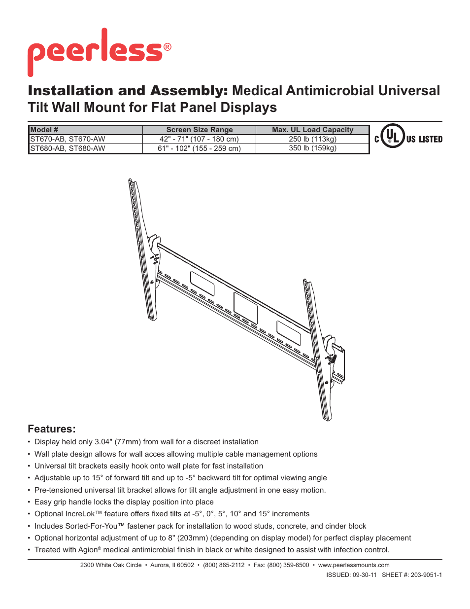 Peerless-AV ST680-AW - Installation User Manual | 32 pages