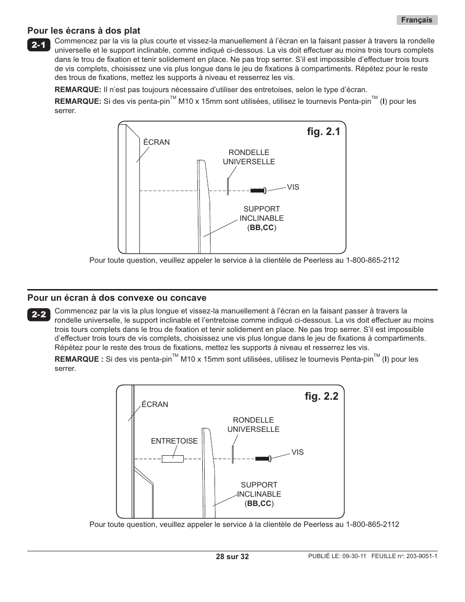 Fi g. 2.1, Fi g. 2.2 | Peerless-AV ST680-AW - Installation User Manual | Page 28 / 32