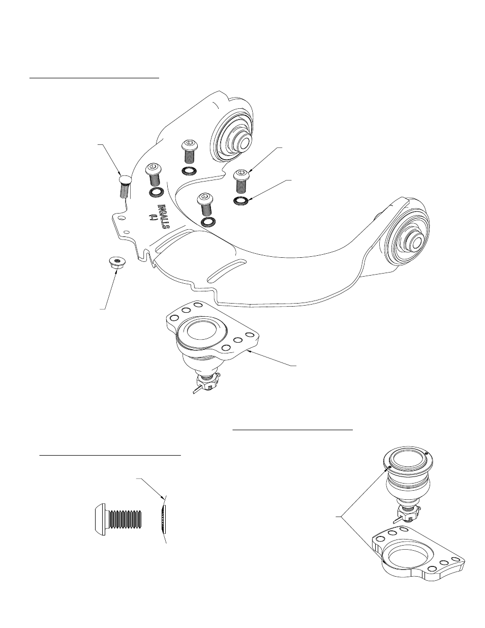 Control arm assembly lock-washer installation, Ball joint installation | Ingalls 39209 User Manual | Page 2 / 2
