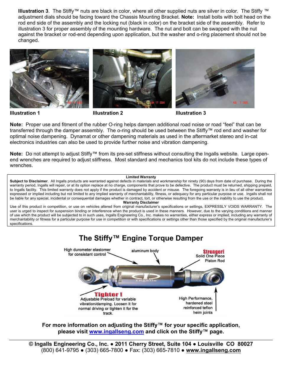 The stiffy™ engine torque damper | Ingalls 93022 User Manual | Page 2 / 3