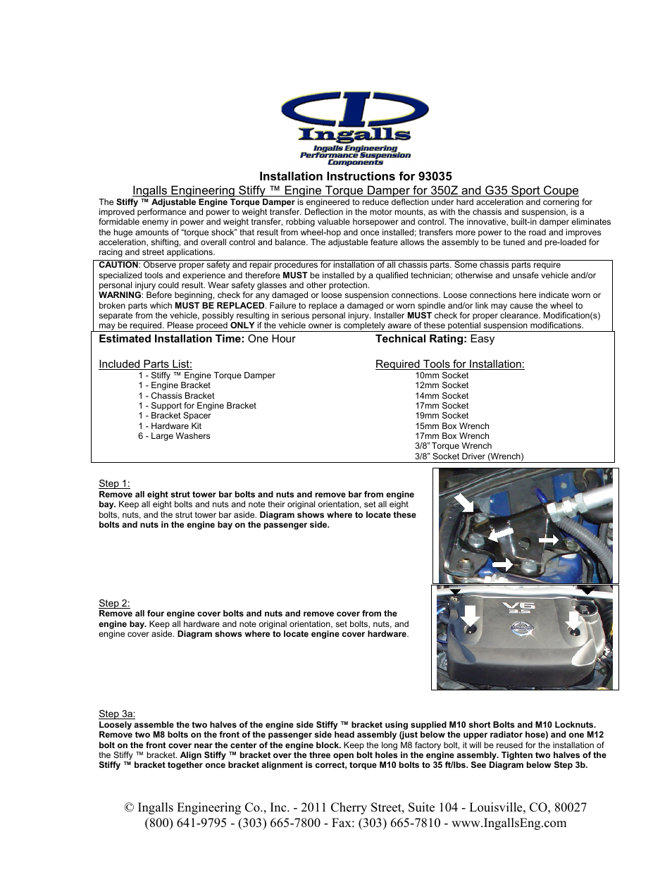 Ingalls 93035 User Manual | 3 pages