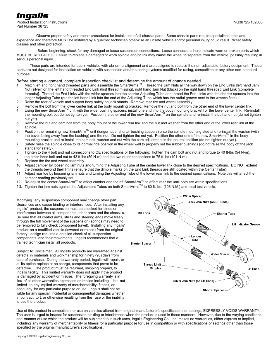Ingalls 38725 User Manual | 1 page
