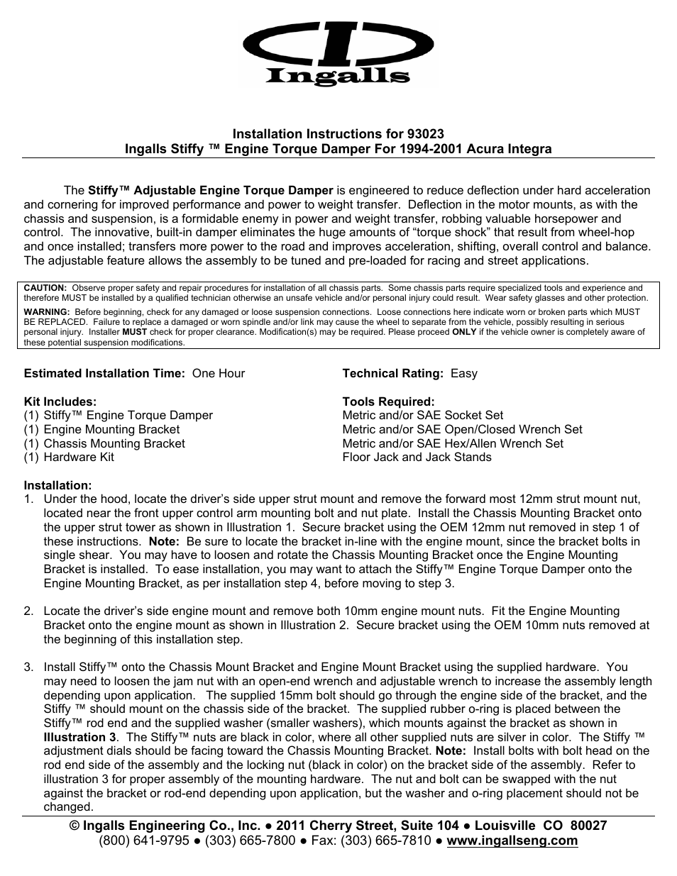 Ingalls 93023 User Manual | 3 pages