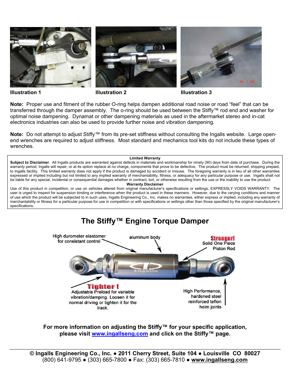 The stiffy™ engine torque damper | Ingalls 93023 User Manual | Page 2 / 3