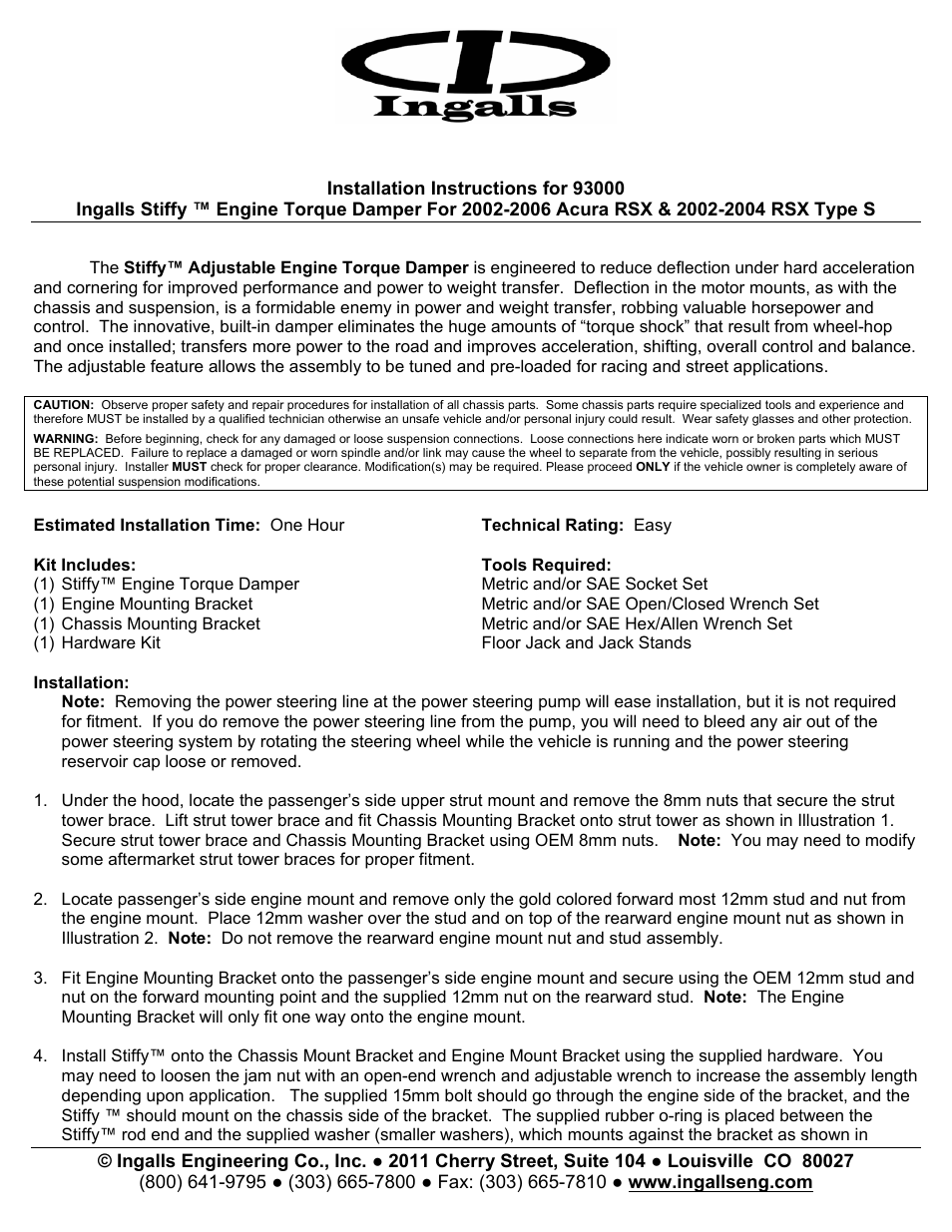Ingalls 93000 User Manual | 3 pages