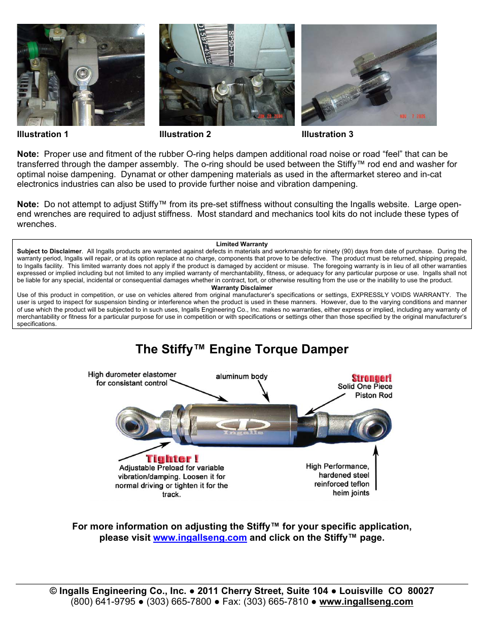 The stiffy™ engine torque damper | Ingalls 93021 User Manual | Page 2 / 3