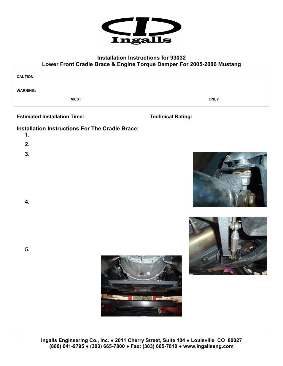 Ingalls 93032 User Manual | 4 pages