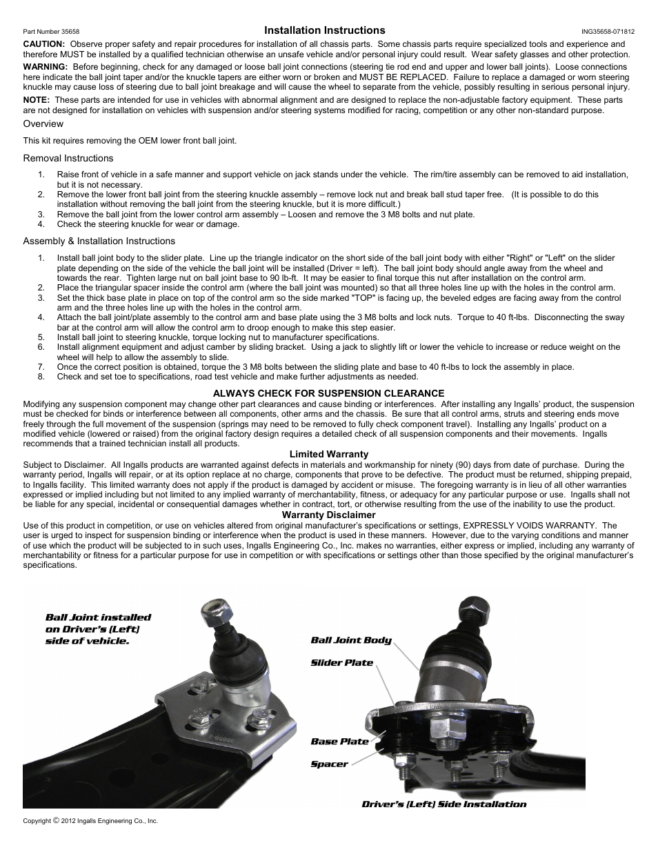 Ingalls 35658 User Manual | 1 page