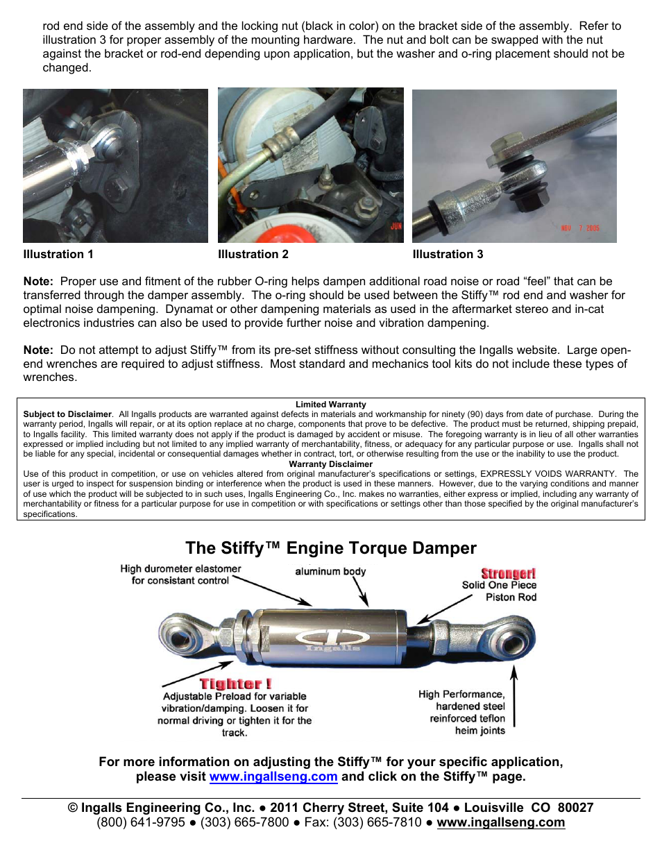 The stiffy™ engine torque damper | Ingalls 93020 User Manual | Page 2 / 3