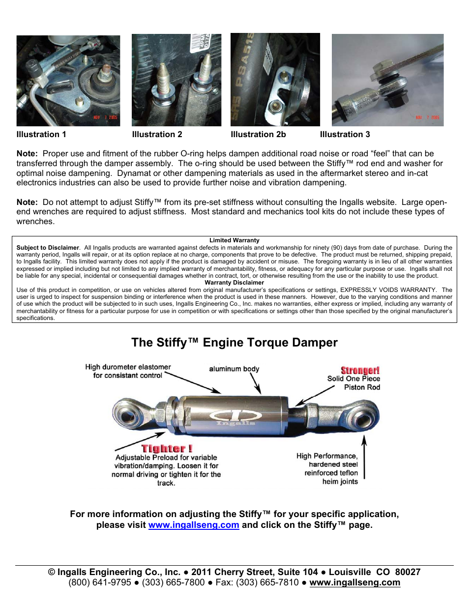The stiffy™ engine torque damper | Ingalls 93026 User Manual | Page 2 / 2