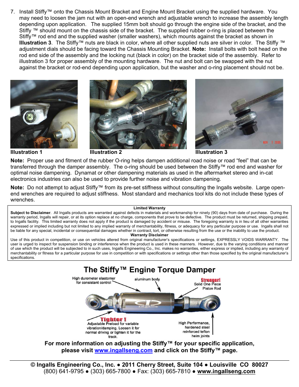 The stiffy™ engine torque damper | Ingalls 93024 User Manual | Page 2 / 3