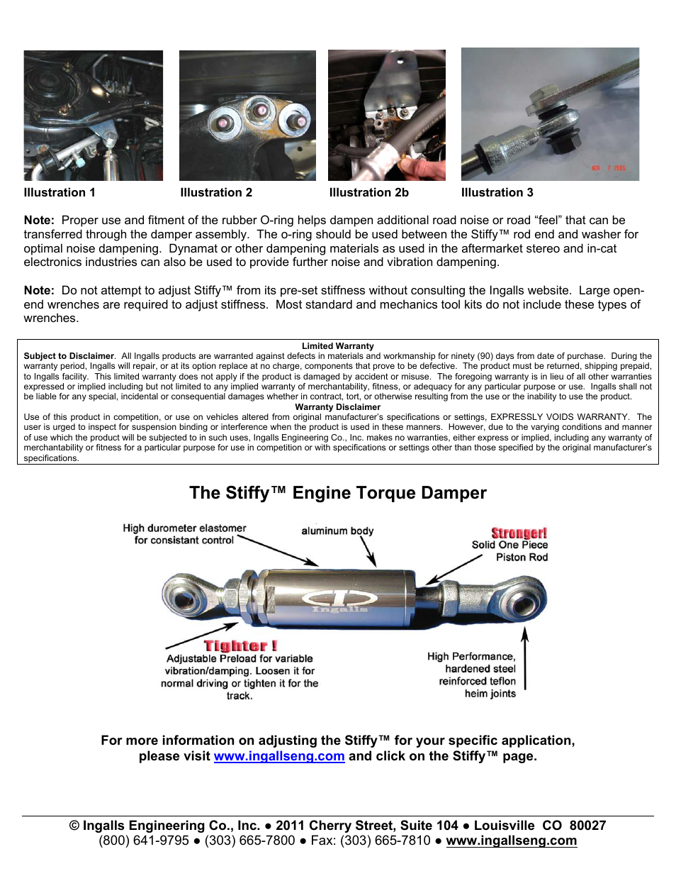 The stiffy™ engine torque damper | Ingalls 93025 User Manual | Page 2 / 3