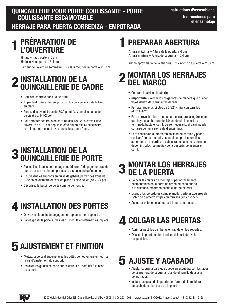 Knape&Vogt PKT-100A Series User Manual | Page 4 / 4
