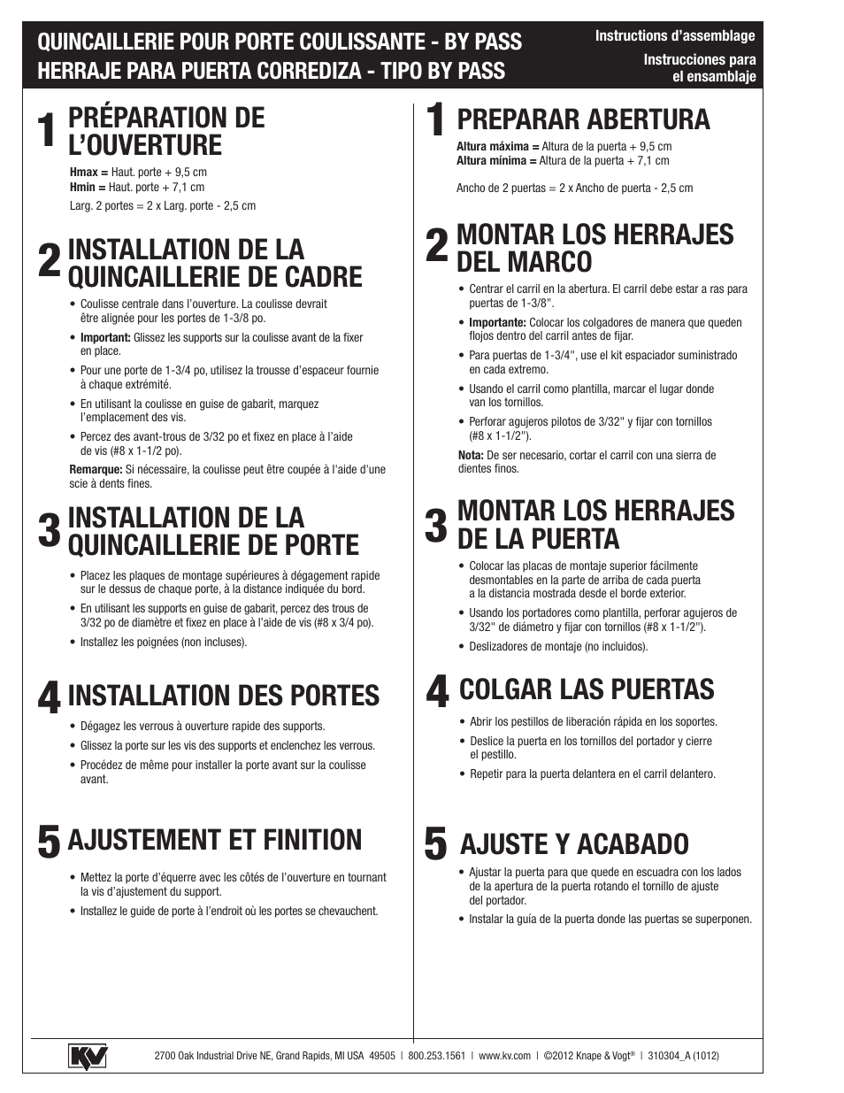 Knape&Vogt BYP-250A Series User Manual | Page 4 / 4