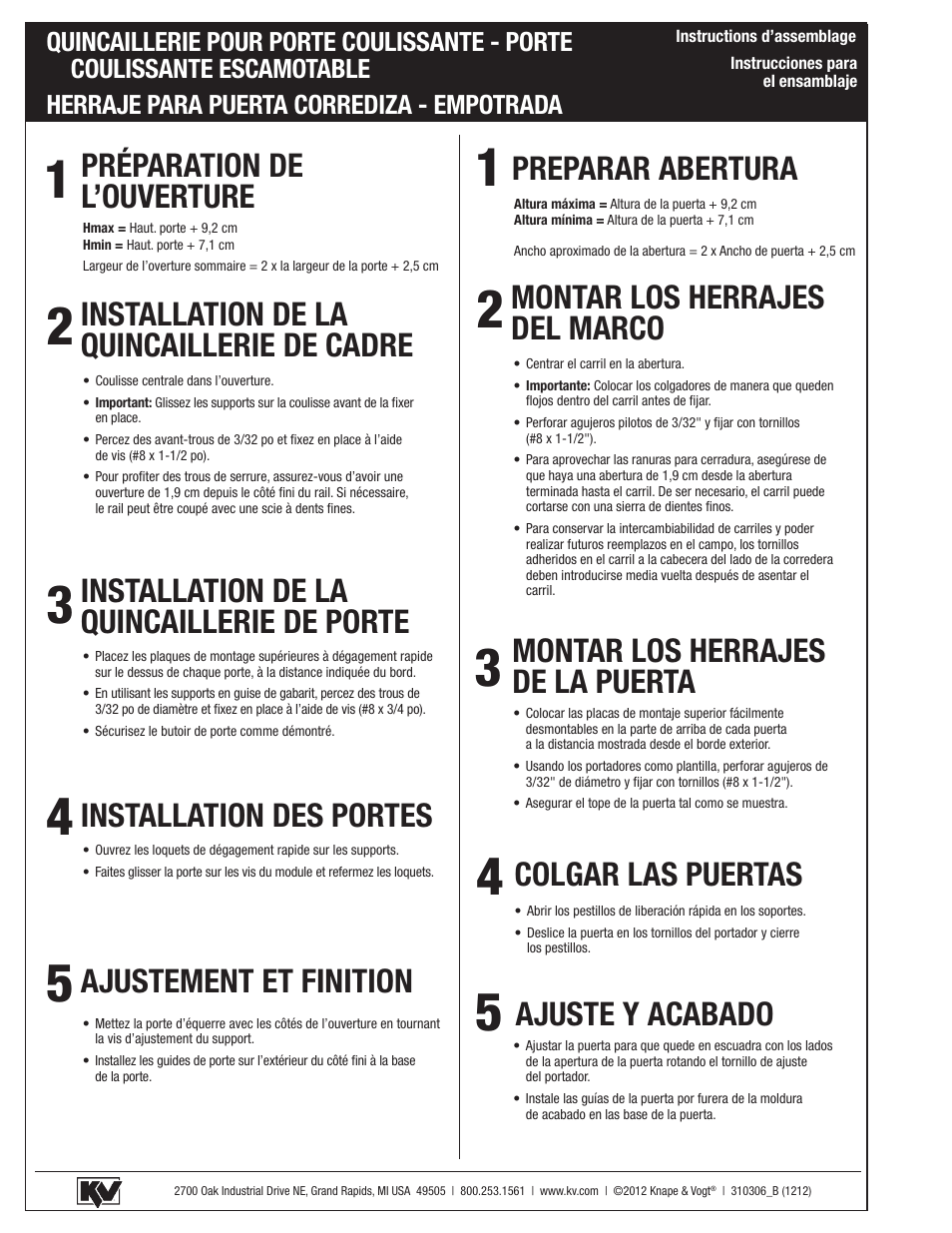 Knape&Vogt PKT-250A Series User Manual | Page 4 / 4