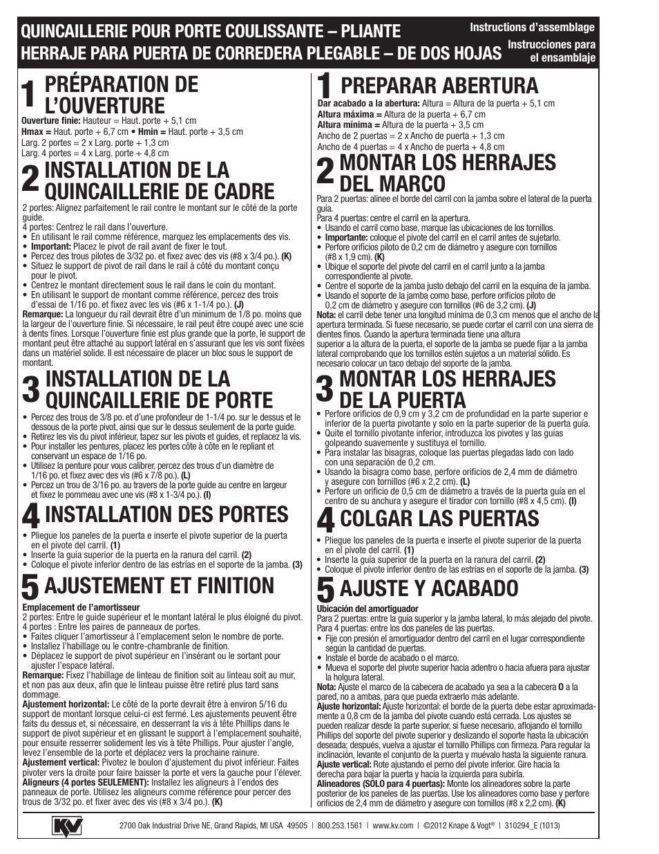 Knape&Vogt BIF-30S Series User Manual | Page 4 / 4