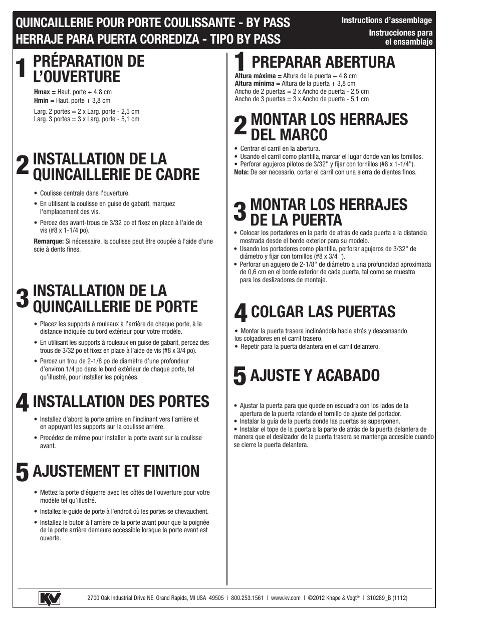 Knape&Vogt BYP-75AFW Series User Manual | Page 4 / 4
