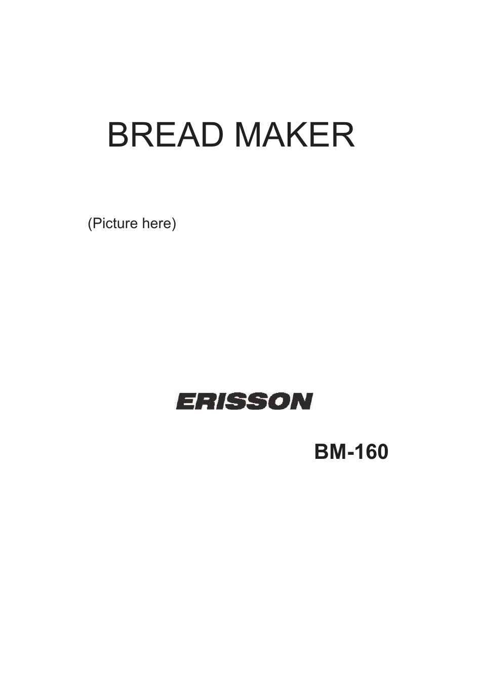 ERISSON BM-160 User Manual | 11 pages