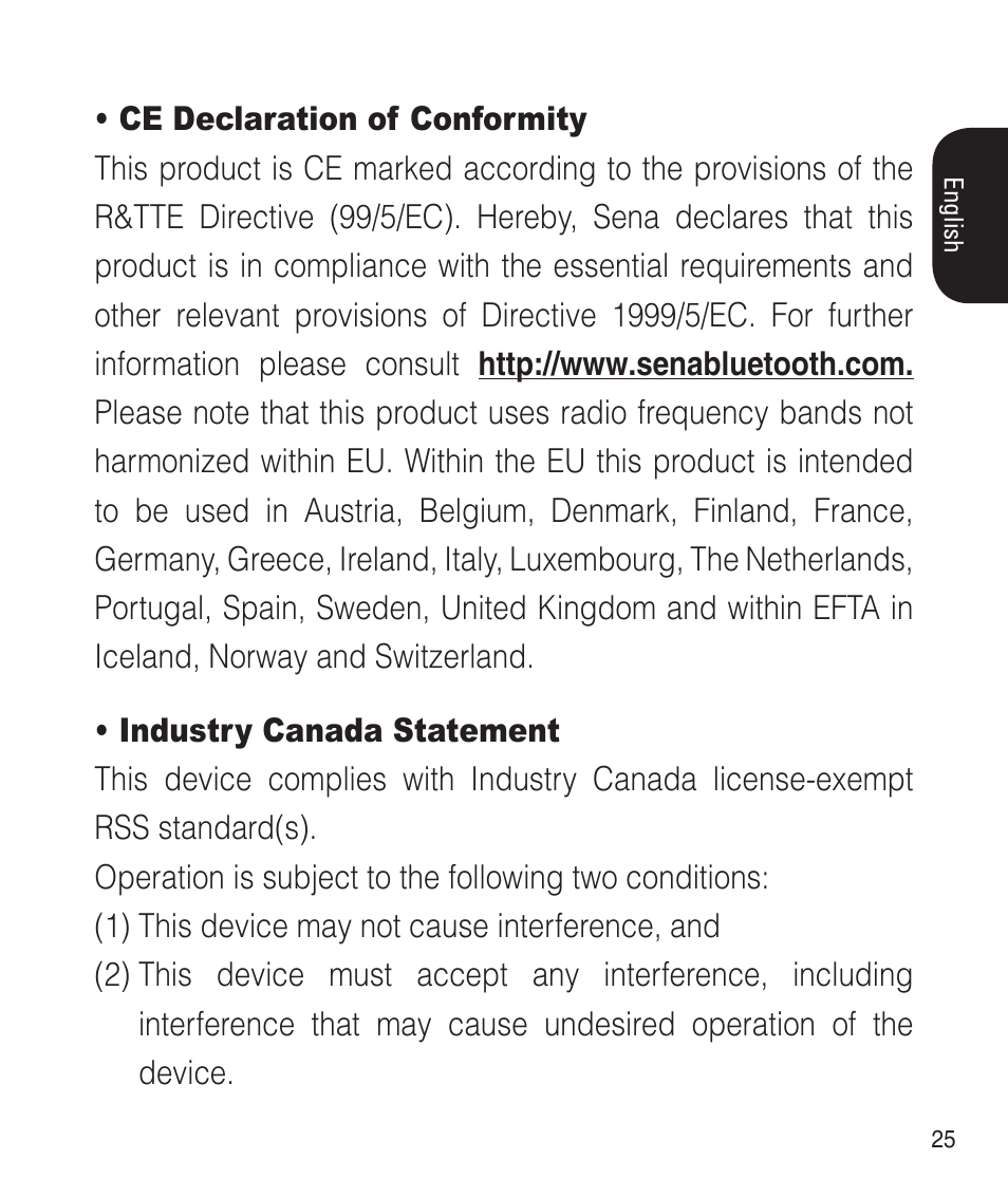 Sena Bluetooth SM10 v1.1 User's Guide User Manual | Page 25 / 36
