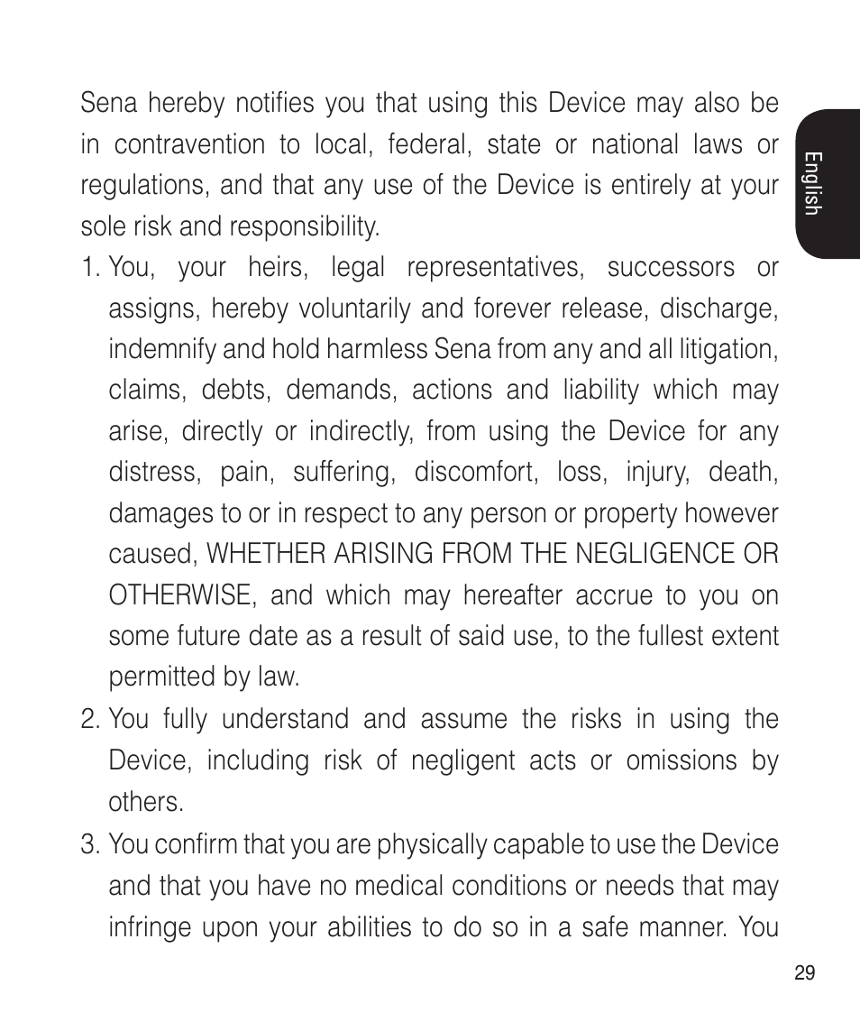 Sena Bluetooth SM10 v1.1 User's Guide User Manual | Page 29 / 36