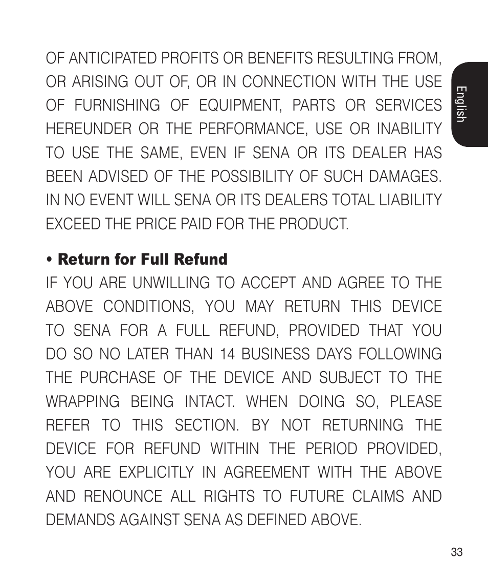 Sena Bluetooth SM10 v1.1 User's Guide User Manual | Page 33 / 36