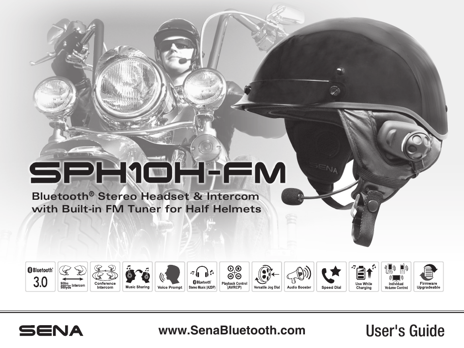 Sena Bluetooth SPH10H-FM v4.3 User's Guide User Manual | 56 pages