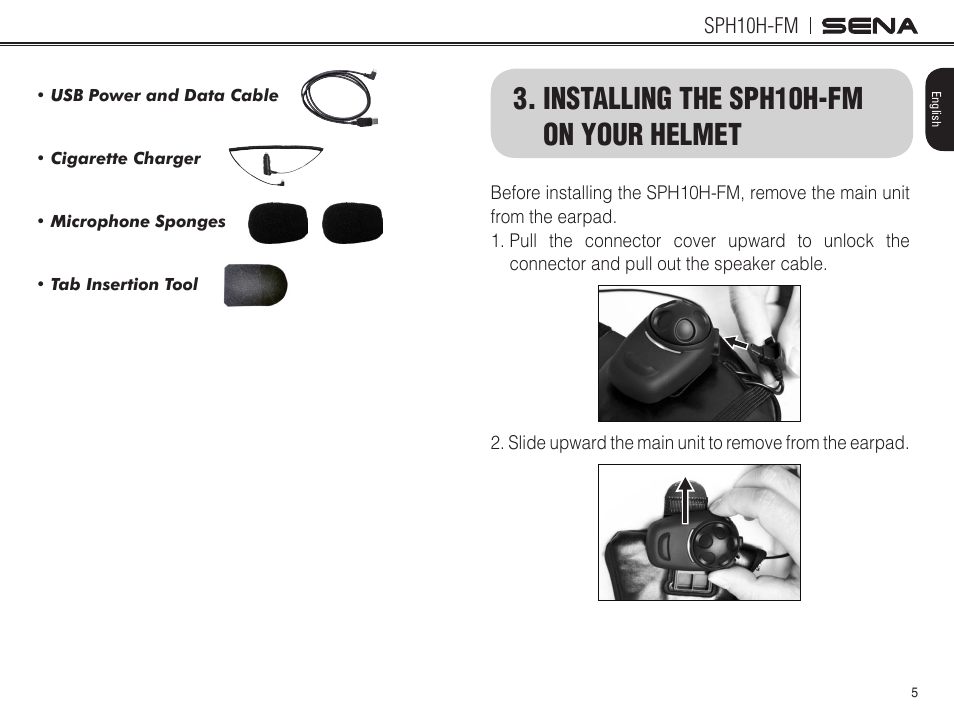 Installing the sph10h-fm on your helmet | Sena Bluetooth SPH10H-FM v4.3 User's Guide User Manual | Page 6 / 56