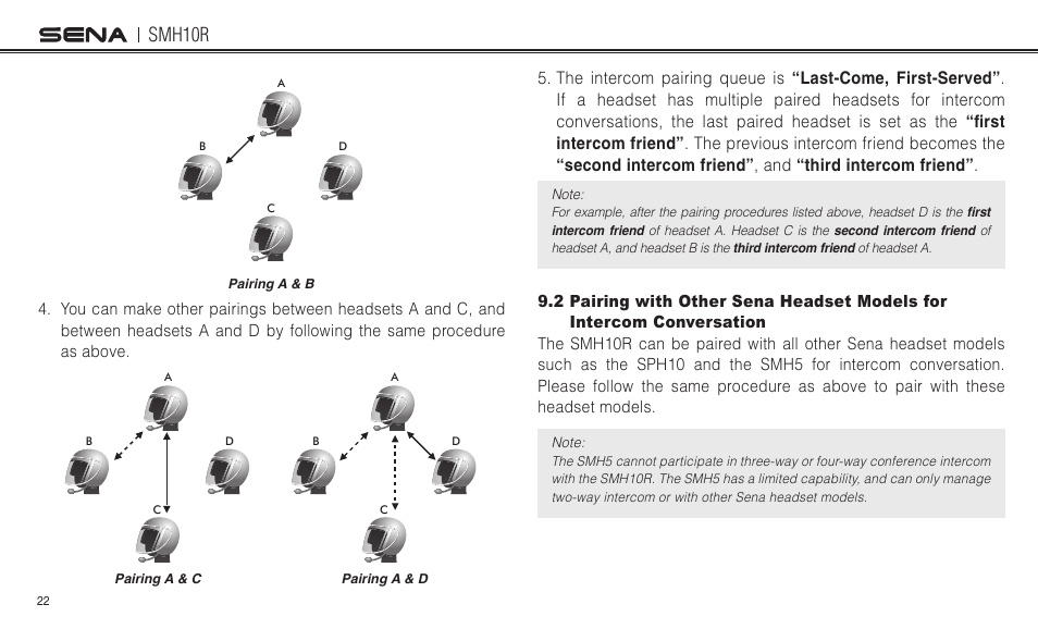 Smh10r | Sena Bluetooth SMH10R v4.3 User's Guide User Manual | Page 22 / 51