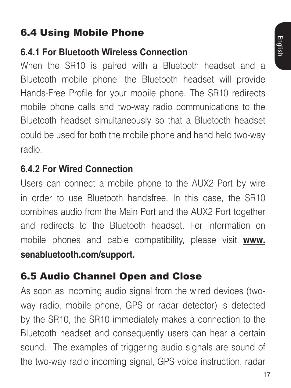 Sena Bluetooth SR10 v1.2 User's Guide User Manual | Page 16 / 33