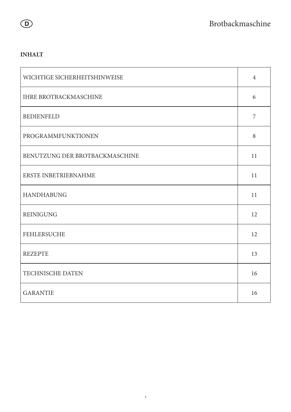 Brotbackmaschine | SEVERIN BM 3990 User Manual | Page 3 / 180