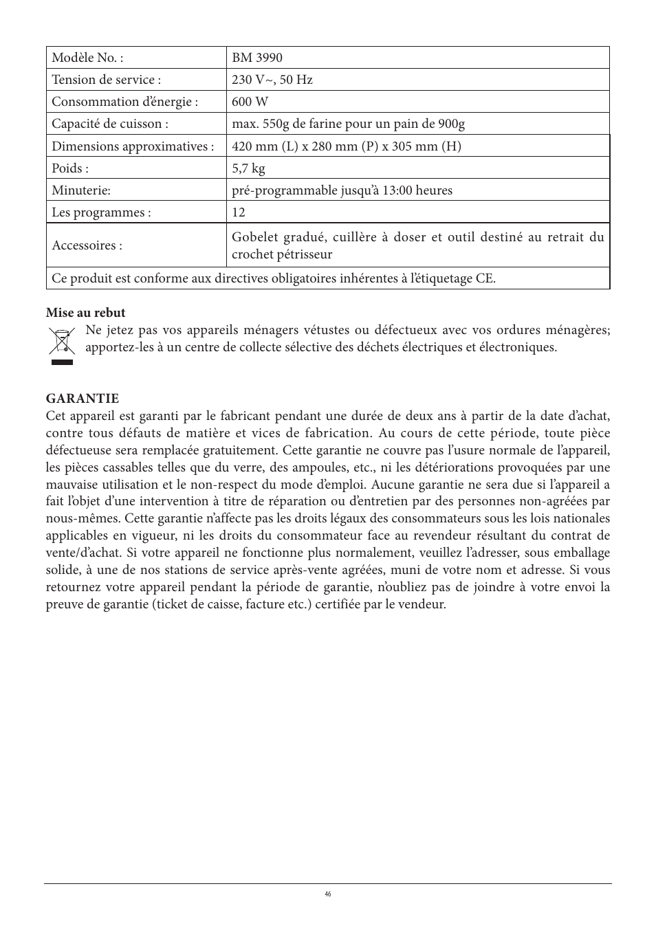 SEVERIN BM 3990 User Manual | Page 46 / 180