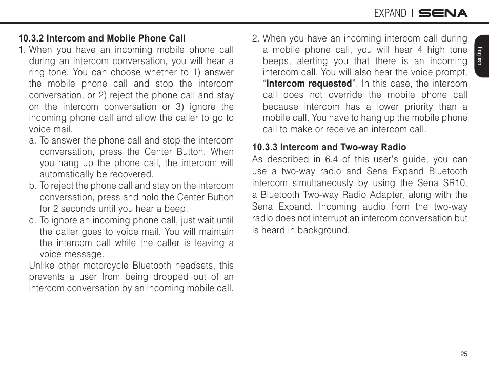 Sena Bluetooth EXPAND v1.0 User's Guide User Manual | Page 25 / 42