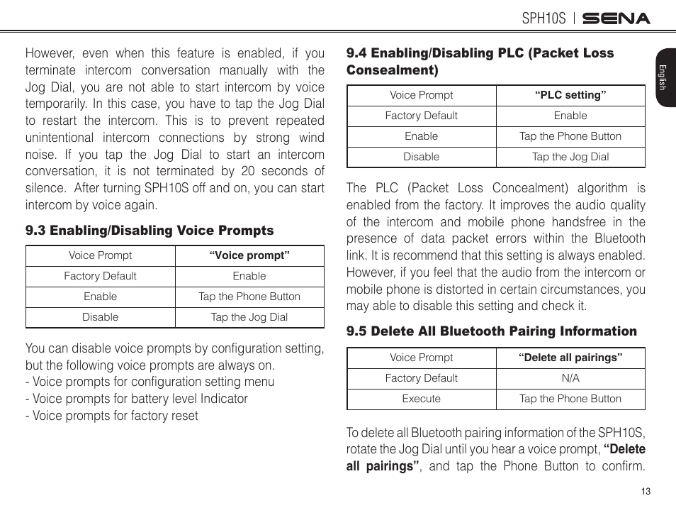 Sph10s | Sena Bluetooth SPH10S v4.1 User's Guide User Manual | Page 14 / 35